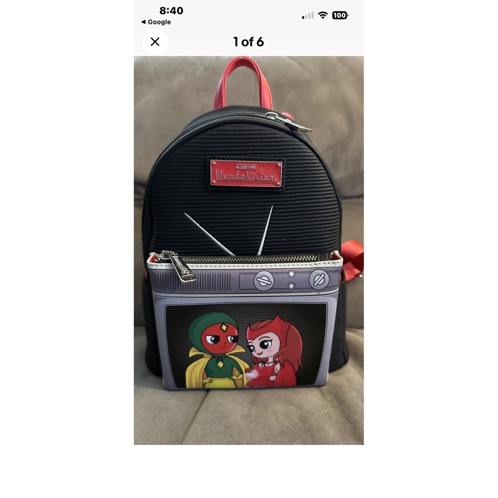 Loungefly Marvel WandaVision TV Mini Backpack Black Red Scarlet Witch‎ Vision